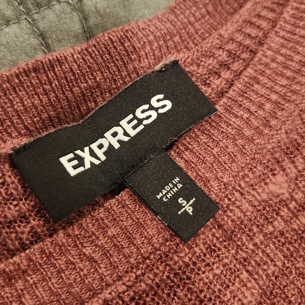 Express Women's Dusty Mauve Crew Neck Sweater W/ 3/4 Sleeves Size S